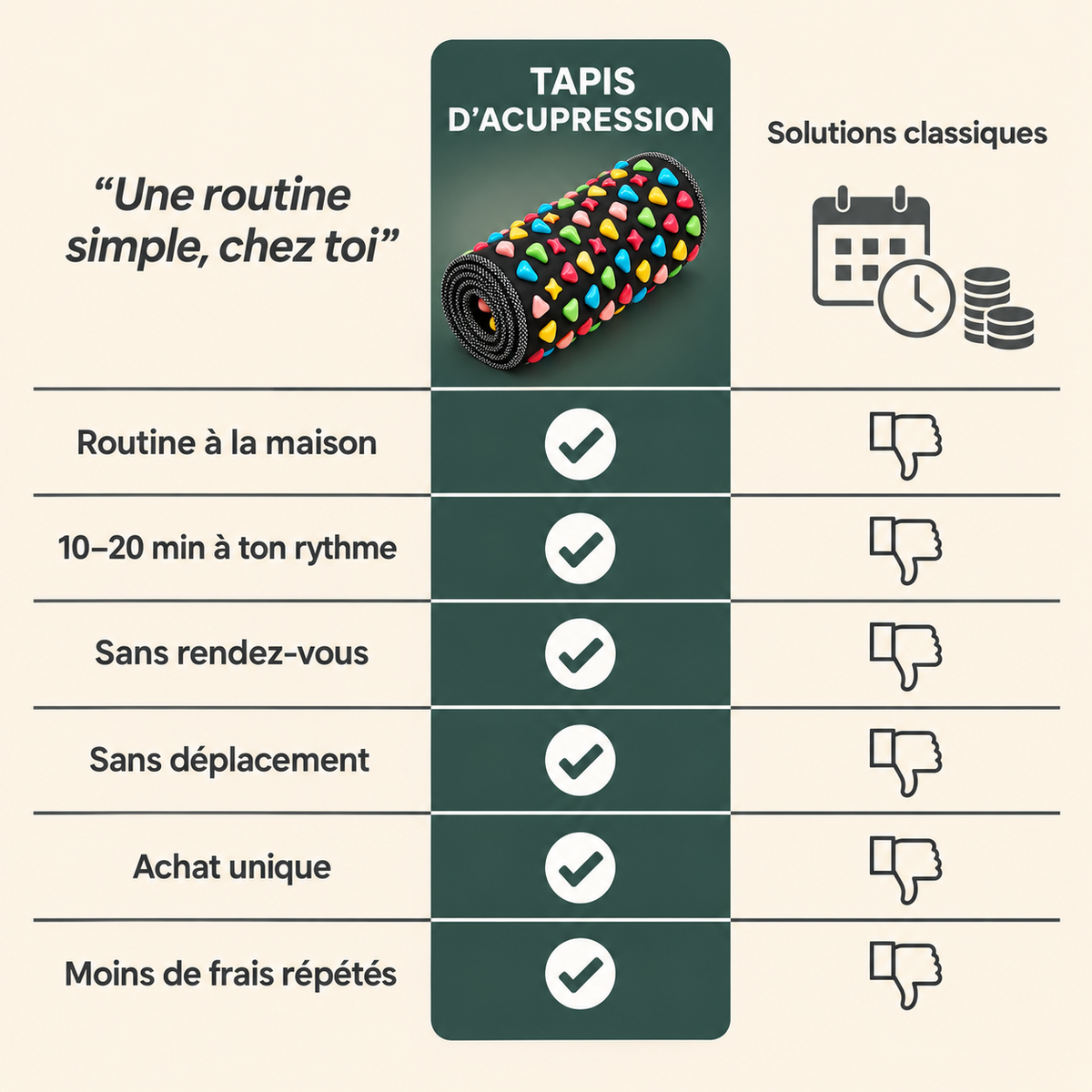 APLEA — Tapis de massage et de réflexologie plantaire